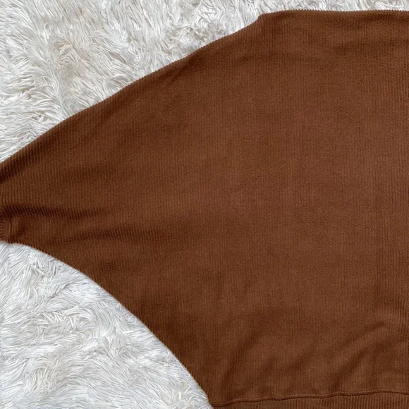 Jenny Boston Ribbed Dolman Top 💗 Brown - Picture 5 of 12